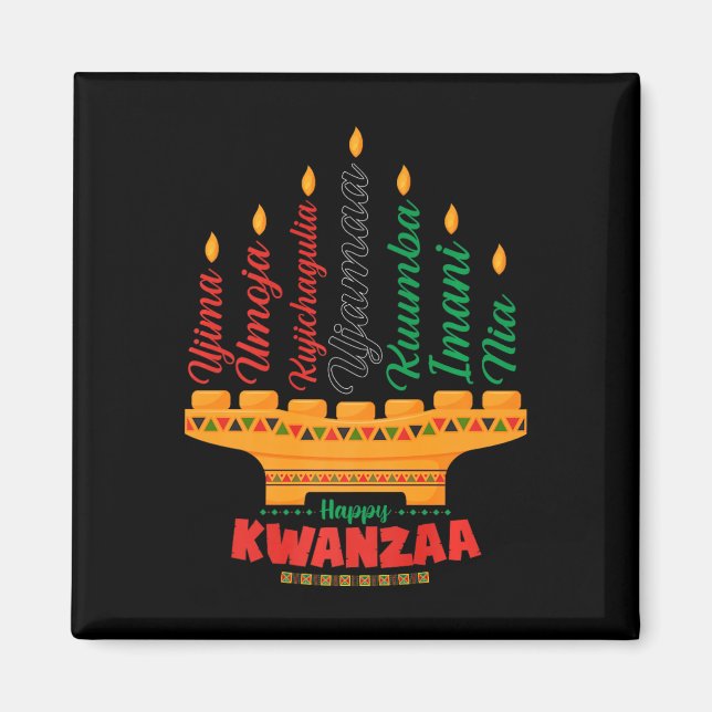 Imã Kinara Sete Velas Princípios De Kwanzaa Happy K (Frente)