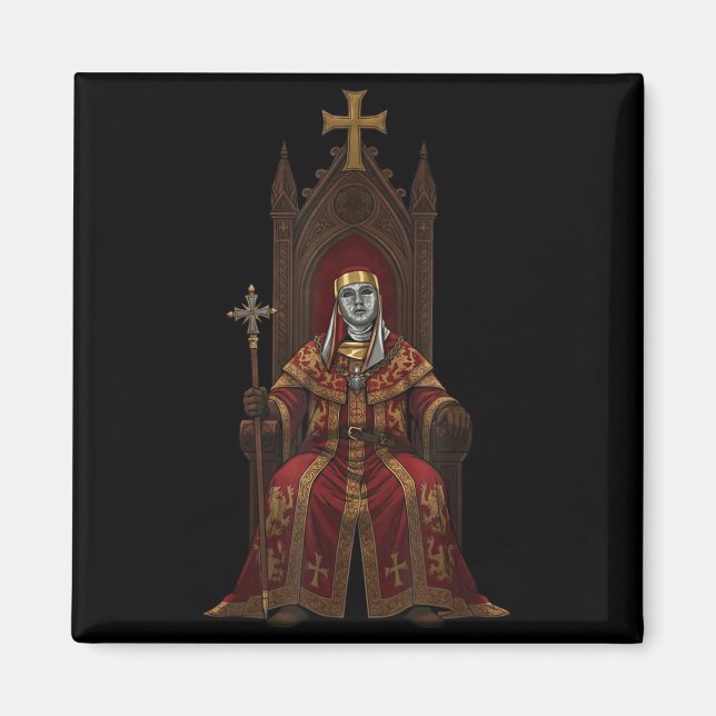 Imã King Baldwin Iv Floral Mask Medieval Art Crusader  (Frente)