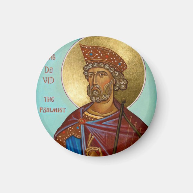Imã King David the Psalmist Orthodox Icon magnet (Frente)