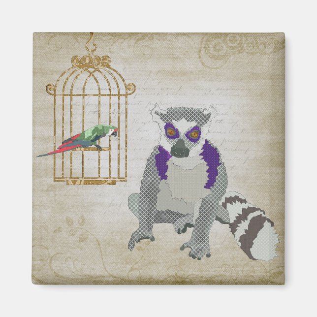 Imã King Julian & Molly Macaw Magnet (Frente)