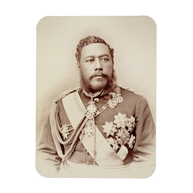 Ímã King Kalakaua (1836-91), final c19th (foto sepia) (Vertical)