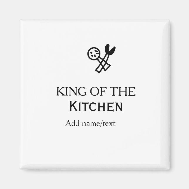 Imã King of the kitchen chef cooking add name crown ha (Frente)