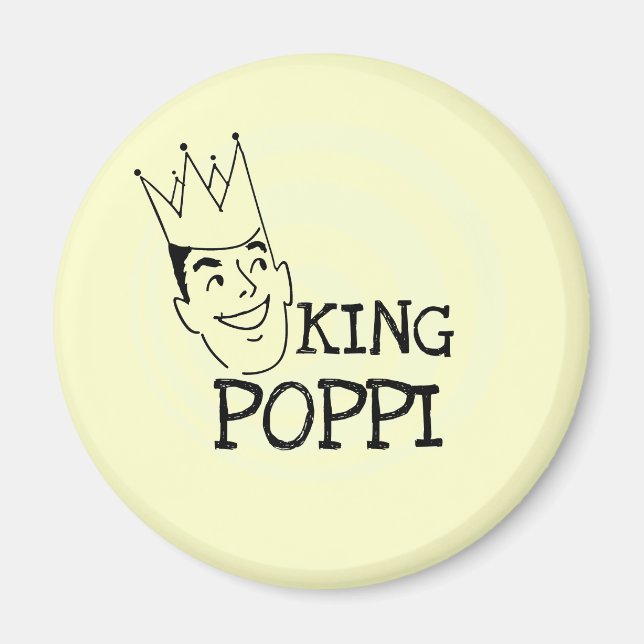 Imã King Poppi T-shirts e presentes (Frente)