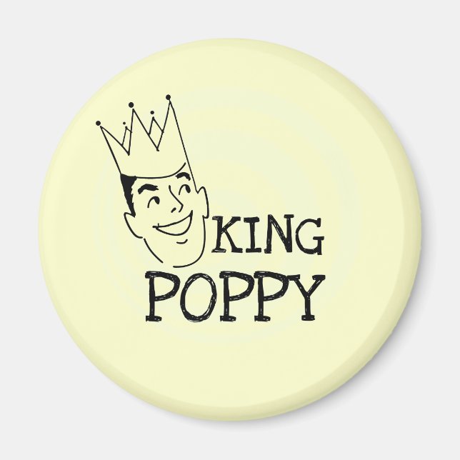 Imã King Poppy T-shirts e Gifts (Frente)