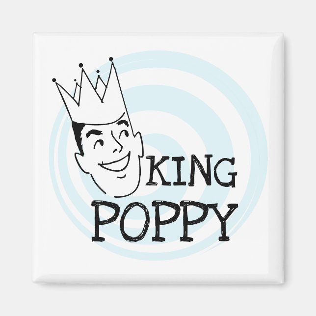 Imã King Poppy T-shirts e Gifts (Frente)