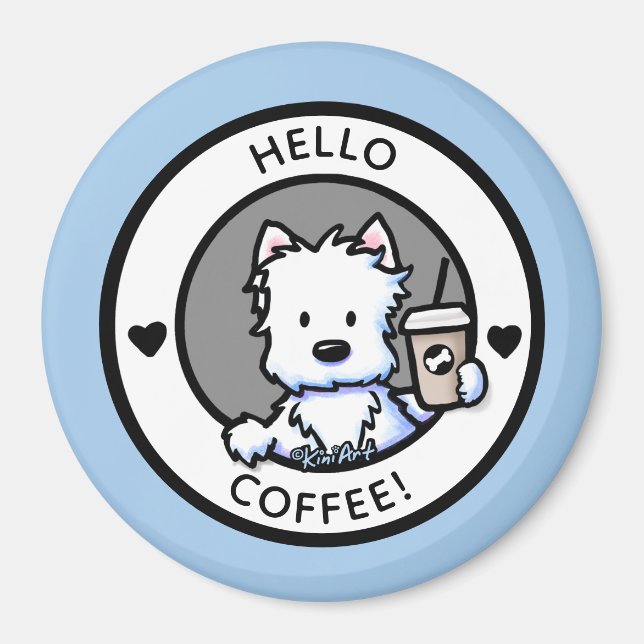 Imã KiniArt Café Westie (Frente)