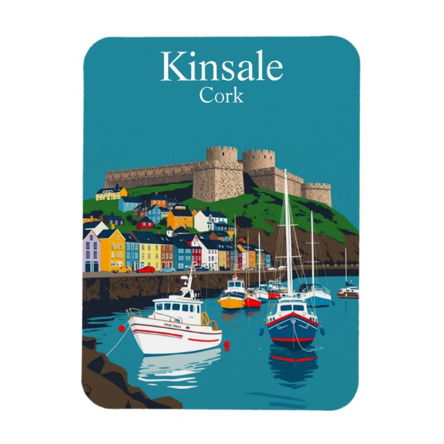 Ímã Kinsale Cork Irlanda, aldeia costeira irlandesa (Vertical)