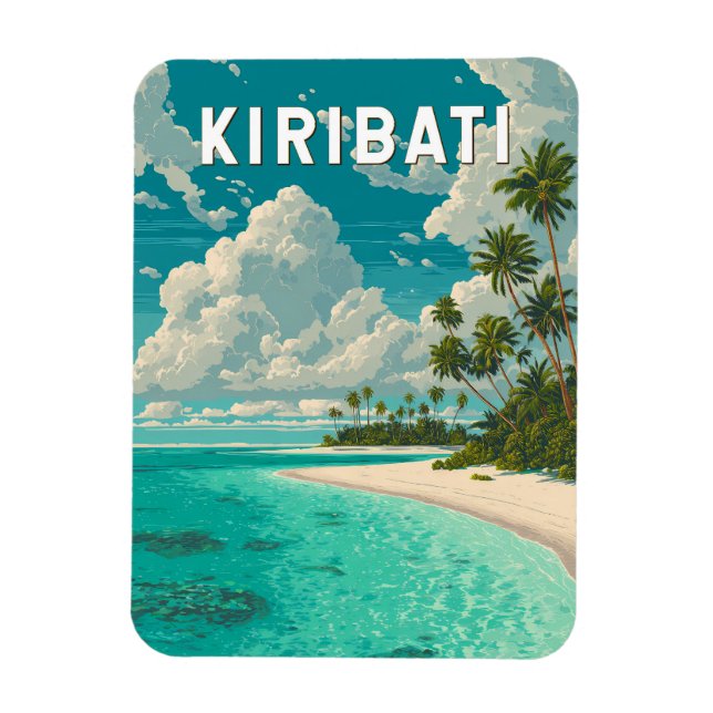 Ímã Kiribati Illustration Travel Art Vintage (Vertical)