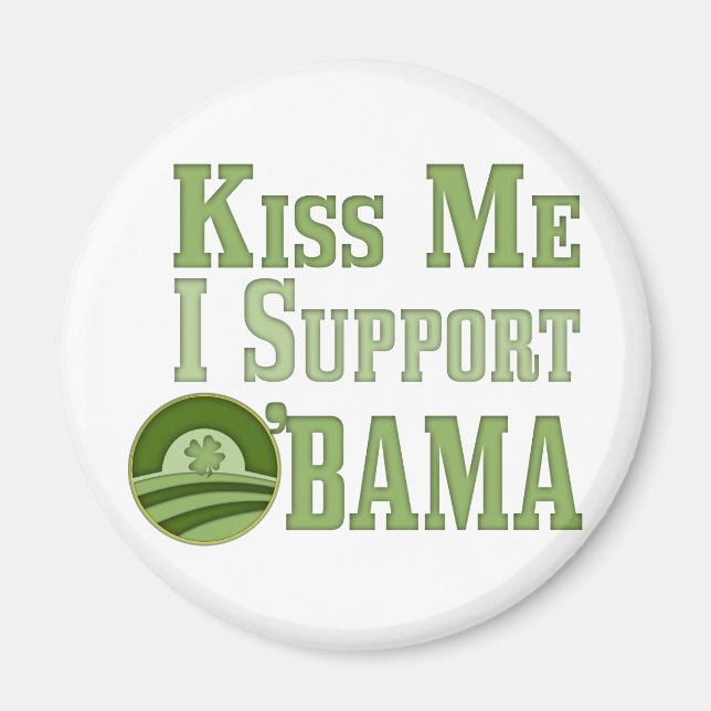 Imã Kiss Me Irish Obama (Frente)