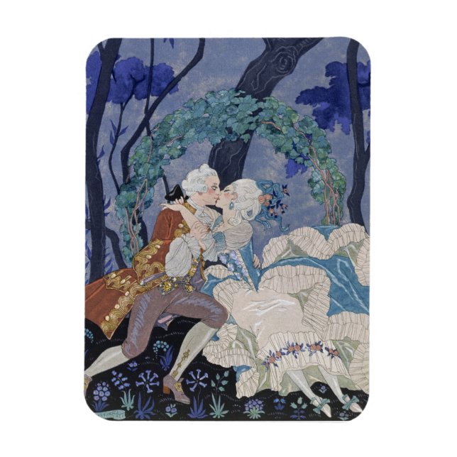 Ímã Kiss secreto, ilustração de 'Fetes Galantes' por (Vertical)