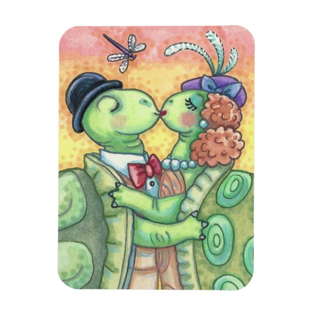 Ímã Kissing Turtles NAMORADOS MAGNET *Personalizar (Vertical)