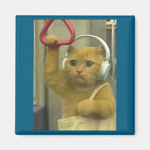 Imã Kit de Humor de Gatos Memes Engraçados de Metrô Ro