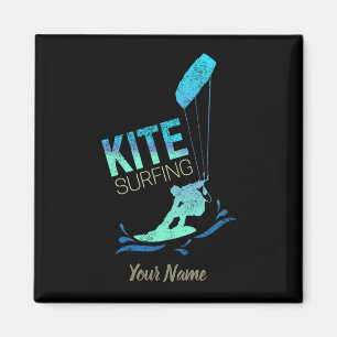 Imã Kite Surfing with Kiteboard for vintage Kite Nerd