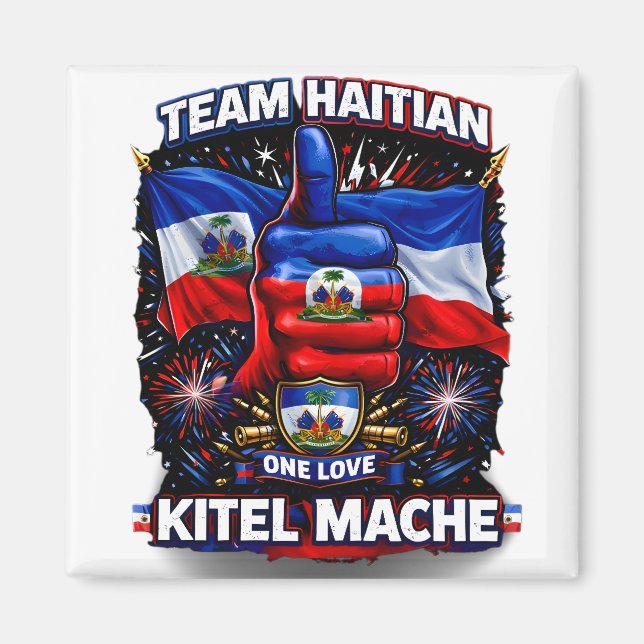 Imã Kitel Mache Haiti One Love Flag (Frente)