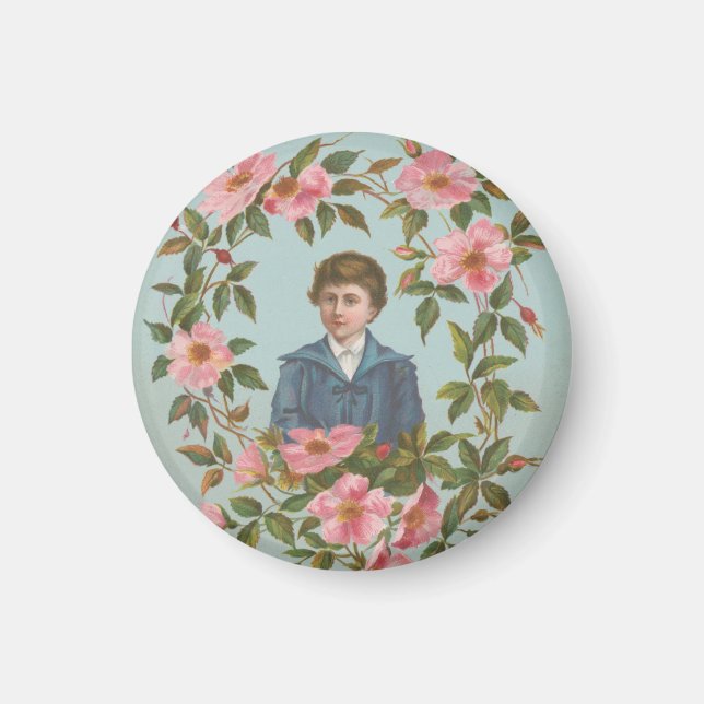 Imã Kitschy Antique German Valentine's Card, 1884 (Frente)