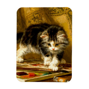 Ímã Kitten com pintura e escovas