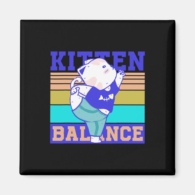 Imã Kitten Lance Yoga Espiritual Gato Fofo Animais Ani (Frente)
