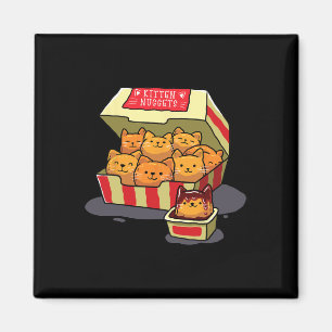 Imã Kitten Nuggets Comida Pun Gato Pover Gift Galinha
