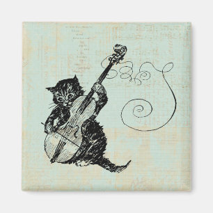 Imã Kitten Tocando Ilustração De Gato De Música Tea
