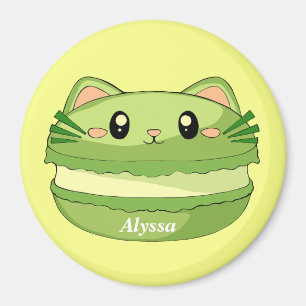 Imã Kitty Cat Matcha Macaron
