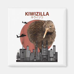 Imã Kiwizilla Kiwi Engraçado _ Presente para Amantes d