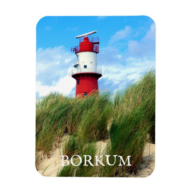 Ímã Kleiner Lighthouse, Borkum, East Frisia, Alemanha (Vertical)