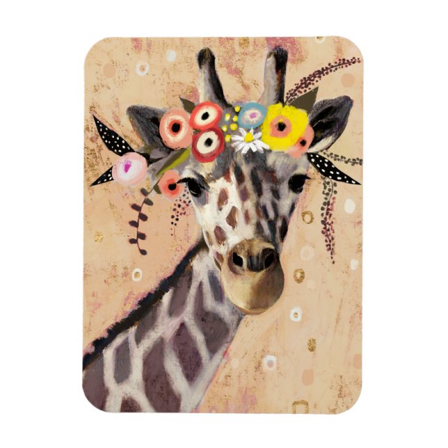 Ímã Klimt Giraffe | Coroa De Flores (Vertical)