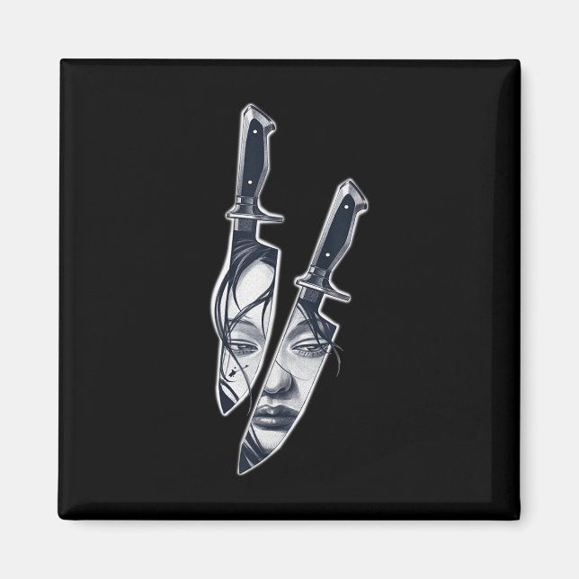Imã Knife Girl Tattoo (Frente)