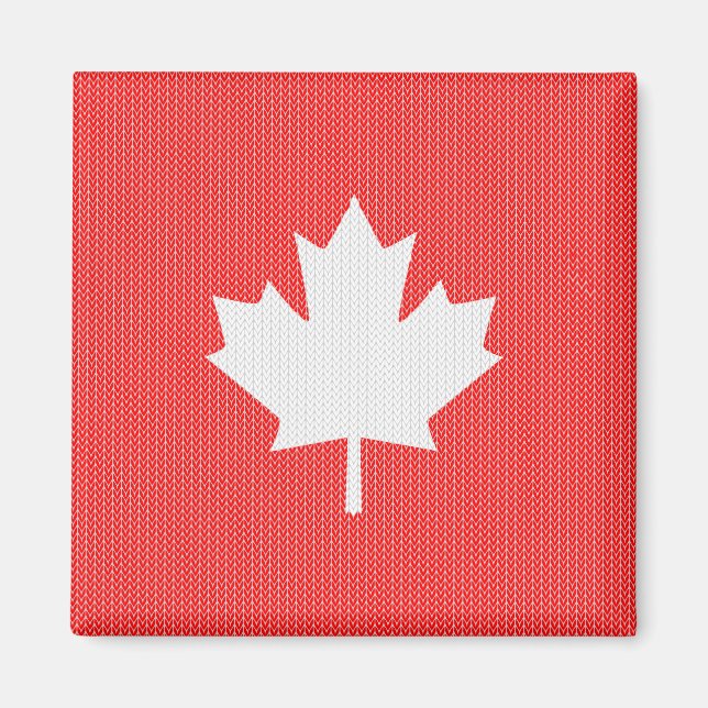 Imã Knit Style Maple Leaf Knitting Motif (Frente)