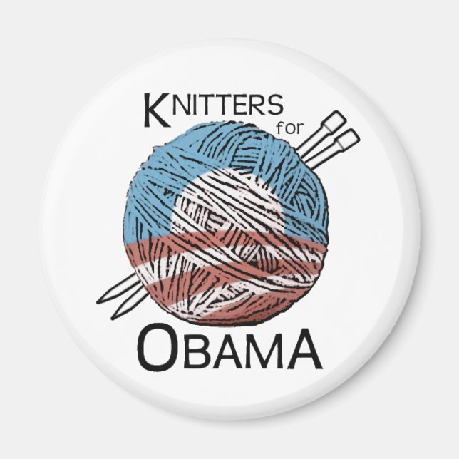 Imã Knitters para Obama Magnet #1 (Frente)