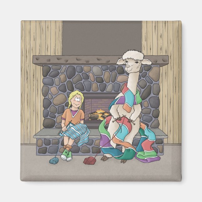 Imã Knitting Alpaca (Frente)