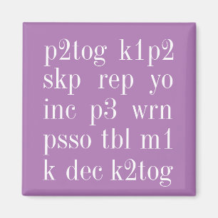 Imã KNITTING WORDS Square Magnet II