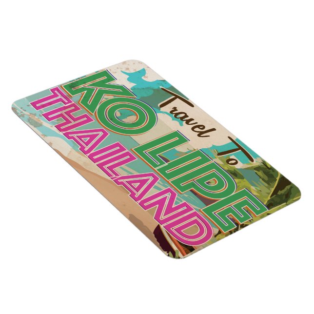 Ímã Ko Lipe Thailand Vintage vacage Poster (Lado Direito)