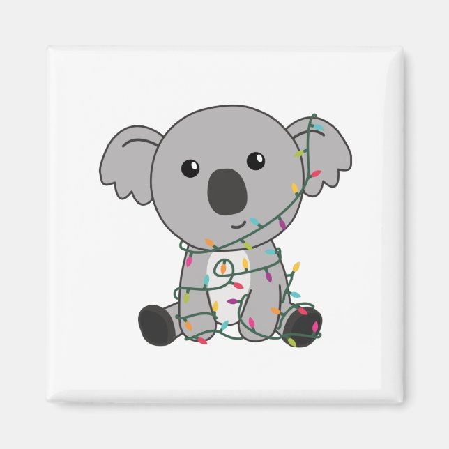 Imã Koala Christmas Snow Winter Animais Koalas (Frente)