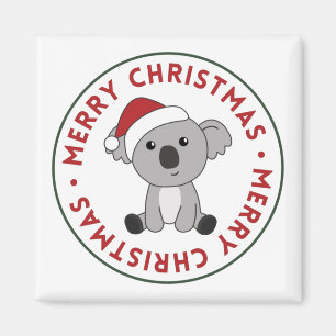 Imã Koala Christmas Snow Winter Animais Koalas Magnet
