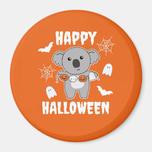 Imã Koala Happy Halloween Pumpkin Bat Costume