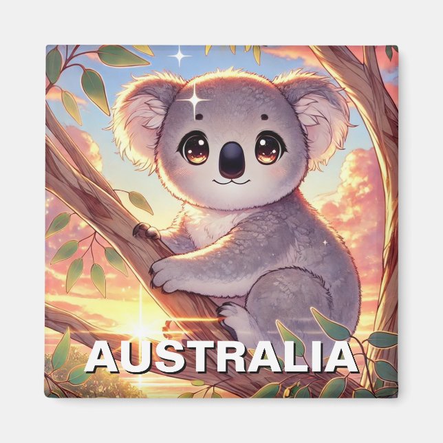 Imã Koala na árvore Viagem da Austrália (Frente)