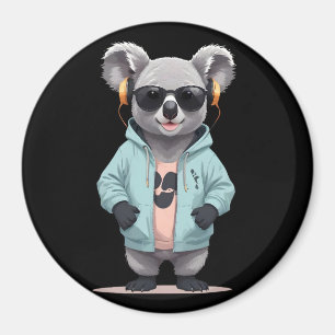 Imã Koala Vestindo Hoodie Funny Legal Caráter Animal