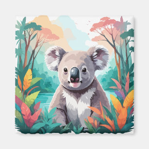 Imã Koala Vetor Art Animal Na Natureza Majestosa