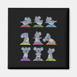 Imã Koala Yoga Koalas Engraçados Em Poses De Yoga Cami