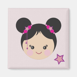 Imã Kokeshi com Buns Pin