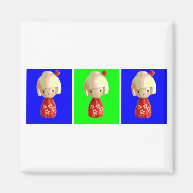 Imã Kokeshi Trio Magnet (Frente)