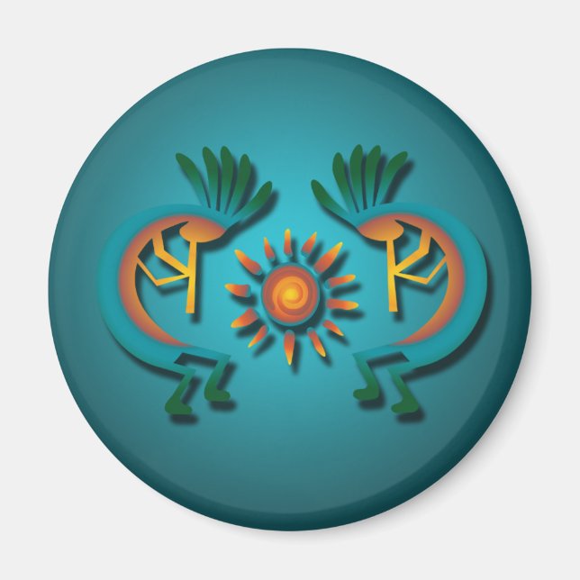 Imã Kokopelli com Sun Magnet (Frente)