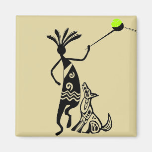 Imã Kokopelli e cão