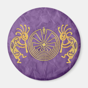 Imã KOKOPELLI / MAN IN MAZE gold + suas ideias