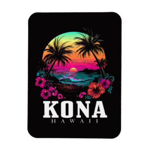 Ímã Kona Havaí Flor de Hibisco Havaiano Surfista