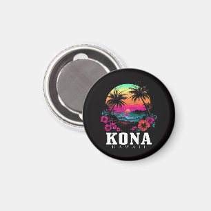 Imã Kona Havaí Flor de Hibisco Havaiano Surfista