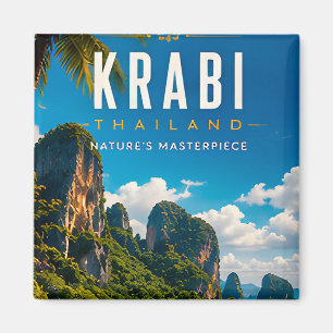 Imã 🏝️ Krabi Tailândia Costa Tropical Decoração de Ca