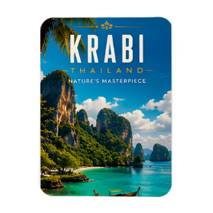 Ímã 🏝️ Krabi Tailândia Decoração de Casa Costa Tropic
