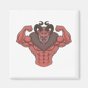 Imã Krampus Assustador Natal Flexionando Músculo Fitne